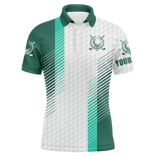Green and white golf shirt custom name Mens golf polo shirts, mens green golf polo, golfer gifts NQS5076