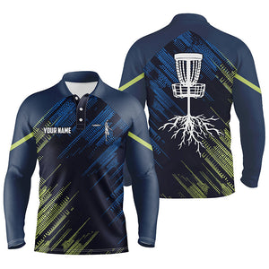 Green and blue Mens disc golf polo shirts custom disc golf team disc golf jersey NQS6275