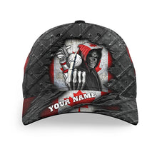 Load image into Gallery viewer, Canadian flag Golfer hat custom name skull golf hats Unisex Baseball men golf hats, golfing gift NQS6744