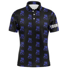Load image into Gallery viewer, Black Neon Bowling seamless pattern Custom Mens bowling polo shirts, bowling team league jerseys NQS6761