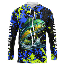 Load image into Gallery viewer, Mahi mahi fishing green blue camo Custom UV protection performance long sleeve fishing shirt jerseys NQS7123