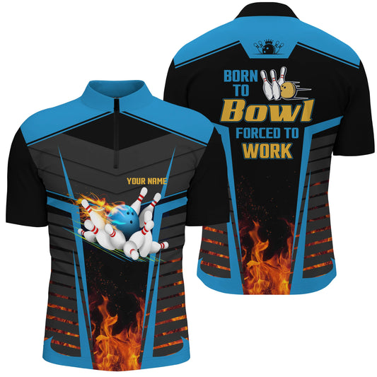 Custom bowling shirt for men – personalized team jersey front view