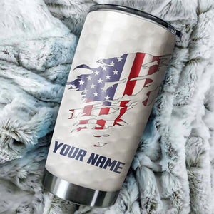 American flag 4th July golf tumbler Custom name Stainless Steel Tumbler Cup - personalized golf gifts NQS3423