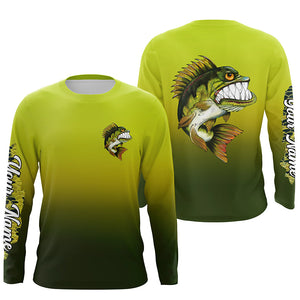 Angry Bass fishing Custom sun protection Long sleeve Fishing Shirts, Bass Fishing Gift for men, women NQS4289