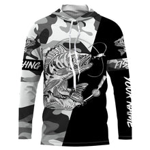 Load image into Gallery viewer, Perch Ice fishing winter camo custom name sun protection long sleeve fishing shirts, Perch jerseys NQS4093