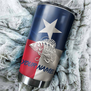 1PC Texas Crappie fishing tumbler Customize name Stainless Steel Tumbler Cup Personalized Fishing gift fishing team - NQS809