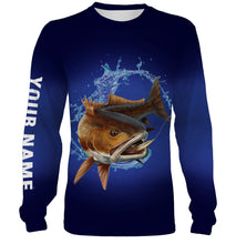 Load image into Gallery viewer, Redfish Puppy Drum Fishing Blue Customize Name 3D All Over printed Shirts NQS329