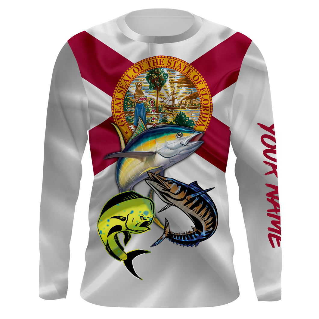Florida saltwater fishing Mahi mahi, wahoo, tuna custom Long Sleeve Fishing Shirts NQS979