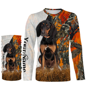 Coonhound dog hunting orange camo Custom Name Full Printing Shirts, best coon hunting dog Hunting Gift NQS4136