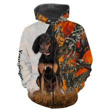 Load image into Gallery viewer, Coonhound dog hunting orange camo Custom Name Full Printing Shirts, best coon hunting dog Hunting Gift NQS4136