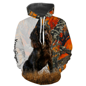 Boykin spaniel dog hunting orange camo Custom Name Full Printing Shirts, Boykin spaniel Hunting Gifts NQS4138