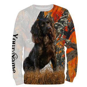 Boykin spaniel dog hunting orange camo Custom Name Full Printing Shirts, Boykin spaniel Hunting Gifts NQS4138