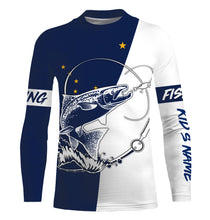 Load image into Gallery viewer, Salmon fishing in Alaska performance UV protection custom name long Sleeve fishing tournament shirts NQS3613