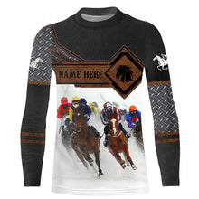 Load image into Gallery viewer, Horse riding tops Custom Name and photo 3D equestrian riding shirts, horse long sleeve shirt NQS3224