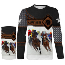 Load image into Gallery viewer, Horse riding tops Custom Name and photo 3D equestrian riding shirts, horse long sleeve shirt NQS3224