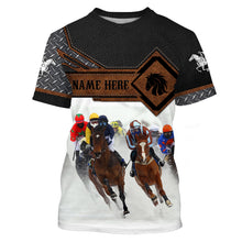 Load image into Gallery viewer, Horse riding tops Custom Name and photo 3D equestrian riding shirts, horse long sleeve shirt NQS3224