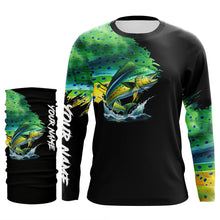 Load image into Gallery viewer, Mahi mahi fishing green scales Custom UV protection performance long sleeve tournament fishing jerseys NQS7317