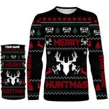 Load image into Gallery viewer, Deer hunter Merry huntmas custom funny ugly Christmas sweatshirt all over printed shirts, hunter gift NQS4174