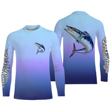 Load image into Gallery viewer, Wahoo fishing Custom Name UV protection UPF 30+ fishing jersey, deep sea fishing tournament shirts NQS3958