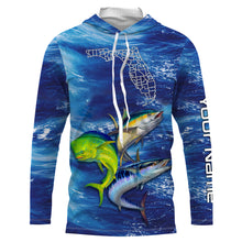 Load image into Gallery viewer, Mahi mahi, wahoo, tuna Florida fishing Offshore Grand slam Custom Name UV protection fishing shirts NQS3254