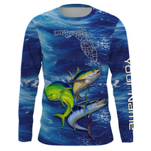Load image into Gallery viewer, Mahi mahi, wahoo, tuna Florida fishing Offshore Grand slam Custom Name UV protection fishing shirts NQS3254