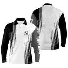 Load image into Gallery viewer, Black and white Mens golf polo shirts custom golf ball shirt for men, best men golf wear NQS7186