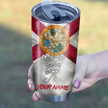 Load image into Gallery viewer, 1PC Offshore Slam Mahi Mahi, Wahoo, Tuna fishing tumbler Florida State Flag Custom name Stainless Steel Tumbler Cup NQS880