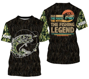 Largemouth Bass fishing Dad The Man, the Myth, the Legend 3D All Over print shirts personalized fishing apparel, Gift For Father's Day NQS404