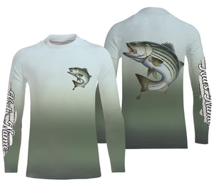 Striped Bass fishing Custom sun protection long sleeve fishing jersey, Striper fishing shirts NQS4050