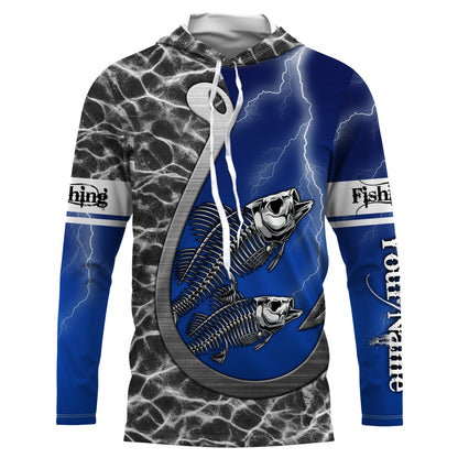 Bass fishing fish reaper fish hook fish skull Custom Name 3D All over Printed UV Protection Shirts NQS4065