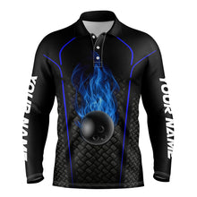 Load image into Gallery viewer, Bowling Shirt For men custom polo Bowling Jersey 3D Bowling Team Shirt For men | Black Blue NQS5143