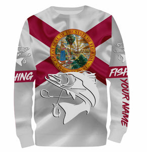 Snook Fishing Florida Flag Custom name All over print shirts - personalized fishing gift for men, women and kid - NQS493