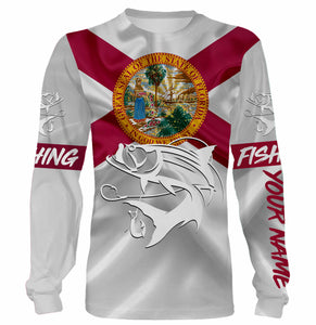 Tarpon Fishing Florida Flag Custom name All over print shirts - personalized fishing gift for men, women and kid - NQS494