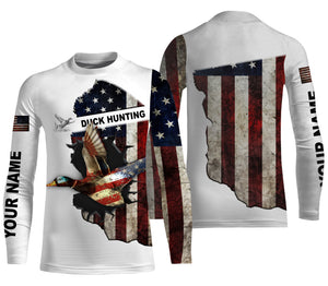 Duck hunting American flag patriotic legend duck hunter 3d shirts- personalized duck hunting shirts NQSD24