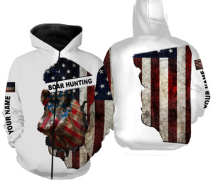 Wild hog hunting American flag patriotic legend boar hunter 3d shirts- personalized boar hunting t shirts, hoodie, zip up for men, women, kid NQSD26