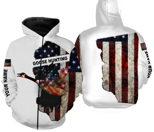 Goose hunting American flag patriotic waterfowl hunter personalized goose hunting shirts, hoodie NQSD27