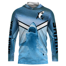 Load image into Gallery viewer, Shark Fishing UV protection quick dry Customize name long sleeves fishing shirts NQS867