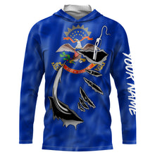 Load image into Gallery viewer, North Dakota Flag 3D Fish Hook UV Protection Custom Long Sleeve performance Fishing Shirts IPHW501