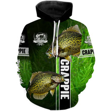 Load image into Gallery viewer, Crappie fishing green shirt Custom name Hoodie, Sweatshirt Fishing Shirts, fishing gifts for men, women, kid NQS1612