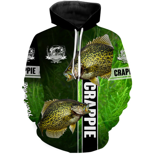 Crappie fishing green shirt Custom name Hoodie, Sweatshirt Fishing Shirts, fishing gifts for men, women, kid NQS1612