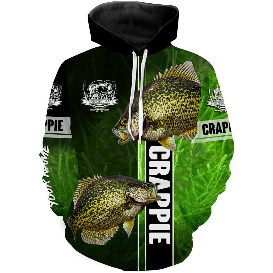 Crappie fishing green shirt Custom name Hoodie, Sweatshirt Fishing Shirts, fishing gifts for men, women, kid NQS1612