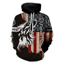 Load image into Gallery viewer, Coyote Hunting Camo American flag patriotic coyote tattoo Customize Name 3D All Over Printed Shirts NQS1406