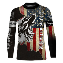 Load image into Gallery viewer, Coyote Hunting Camo American flag patriotic coyote tattoo Customize Name 3D All Over Printed Shirts NQS1406