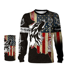 Load image into Gallery viewer, Coyote Hunting Camo American flag patriotic coyote tattoo Customize Name 3D All Over Printed Shirts NQS1406