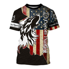 Load image into Gallery viewer, Coyote Hunting Camo American flag patriotic coyote tattoo Customize Name 3D All Over Printed Shirts NQS1406