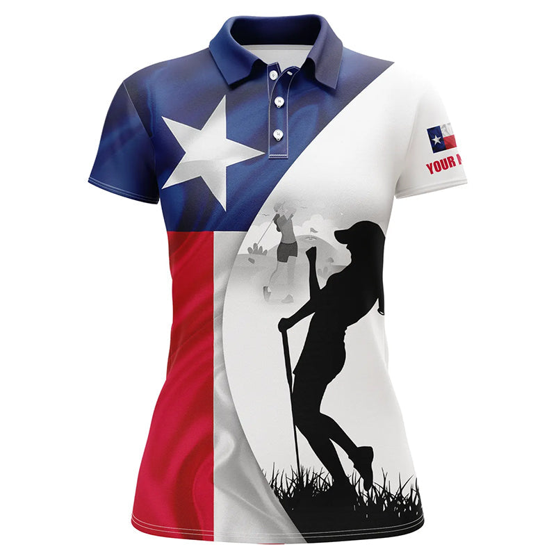 Womens golf polo shirts Texas flag patriotic personalized TX flag golf shirts ladies golf top NQS6327