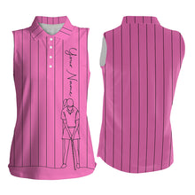 Load image into Gallery viewer, Personalized sleeveless polo shirt for women custom golf tops womens, golf gifts for girl multicolor NQS4655