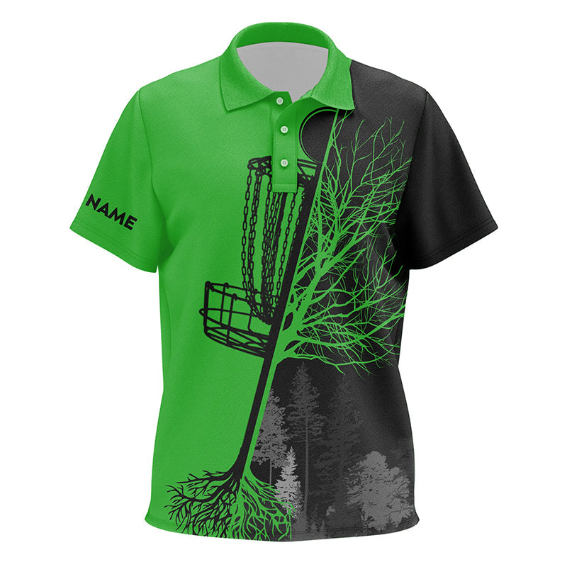 Kid golf polos shirts custom black and green disc golf basket, disc golf outfit NQS7152