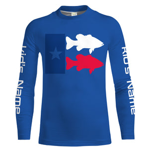 Texas Fishing Texas Flag patriotic Customize Name UV protection quick dry long sleeves fishing shirts UPF 30+ NQS2204