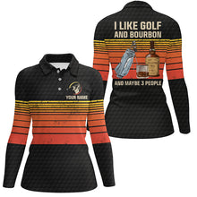 Load image into Gallery viewer, Women golf polo shirts custom I like golf and bourbon and maybe 3 people vintage golf outfit ladies NQS6573